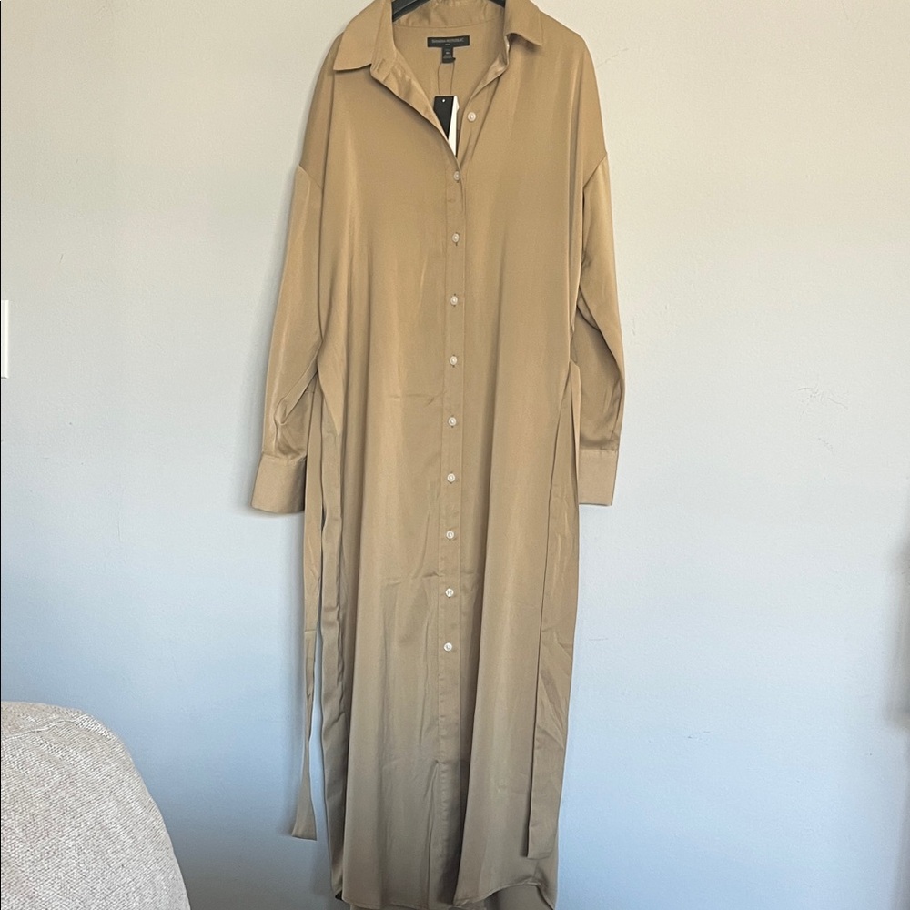 Banana Republic Long Sleeve Tan Dress